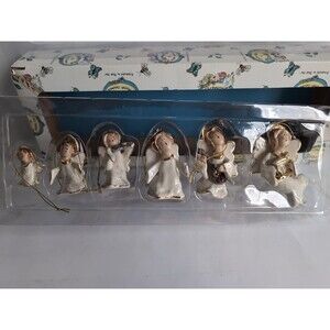 Blue Sky Clayworks Angel Ornament Heather Goldmine Christmas BOX of 6 Vtg